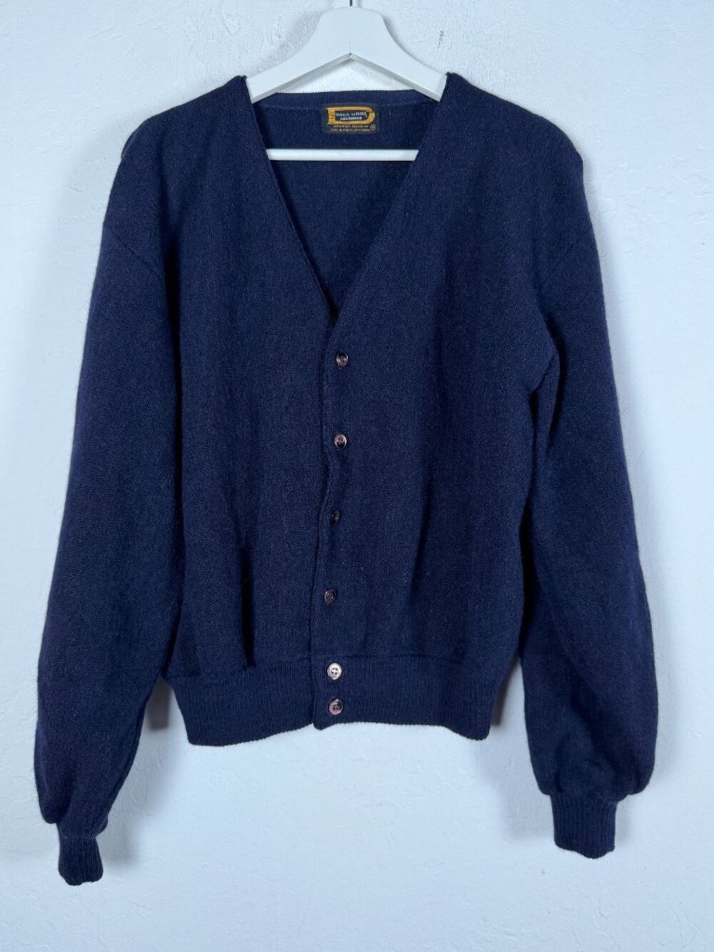 Vintage Drummond Paca-Links Navy Alpaca Wool Cardigan Sweater Mens XL Button Up